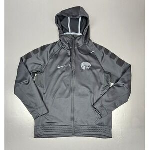 Nike K-State Hoodie Mens XL Elite Gray Basketball Football Sweatshirt Silver Cat